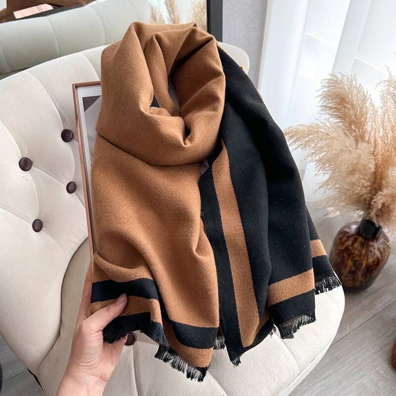 New Warm Cashmere Scarf Women Plain color Fashion Shawl and Wraps Ladies Blanket Foulard Winter Pashmina Bandana Bufanda