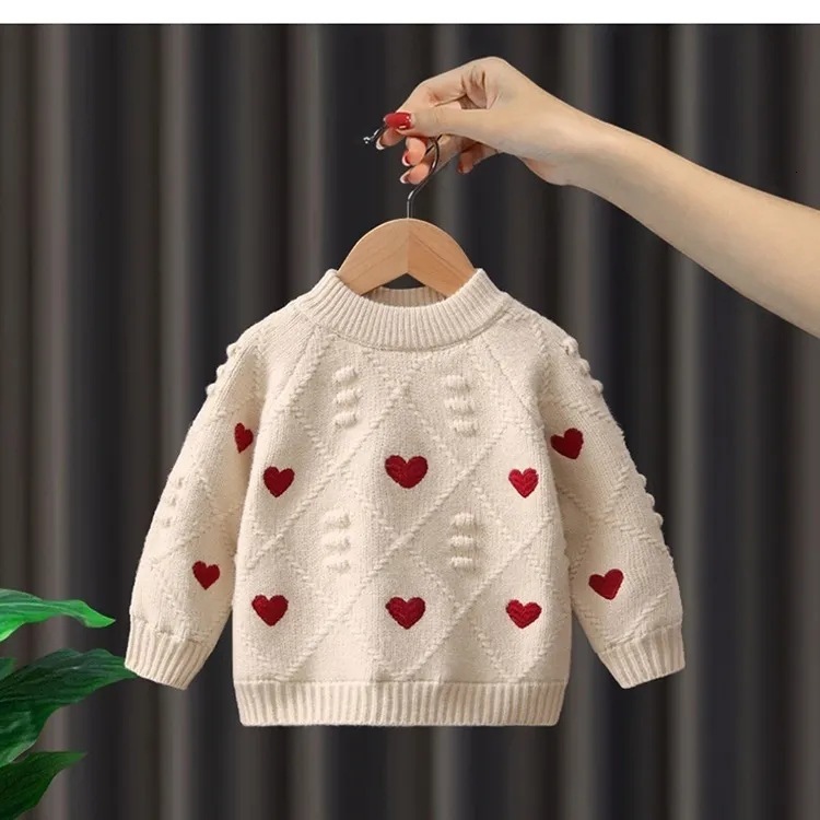 New designer sweater, fashionable children's top, women's baby winter thick knitted bottom sweater