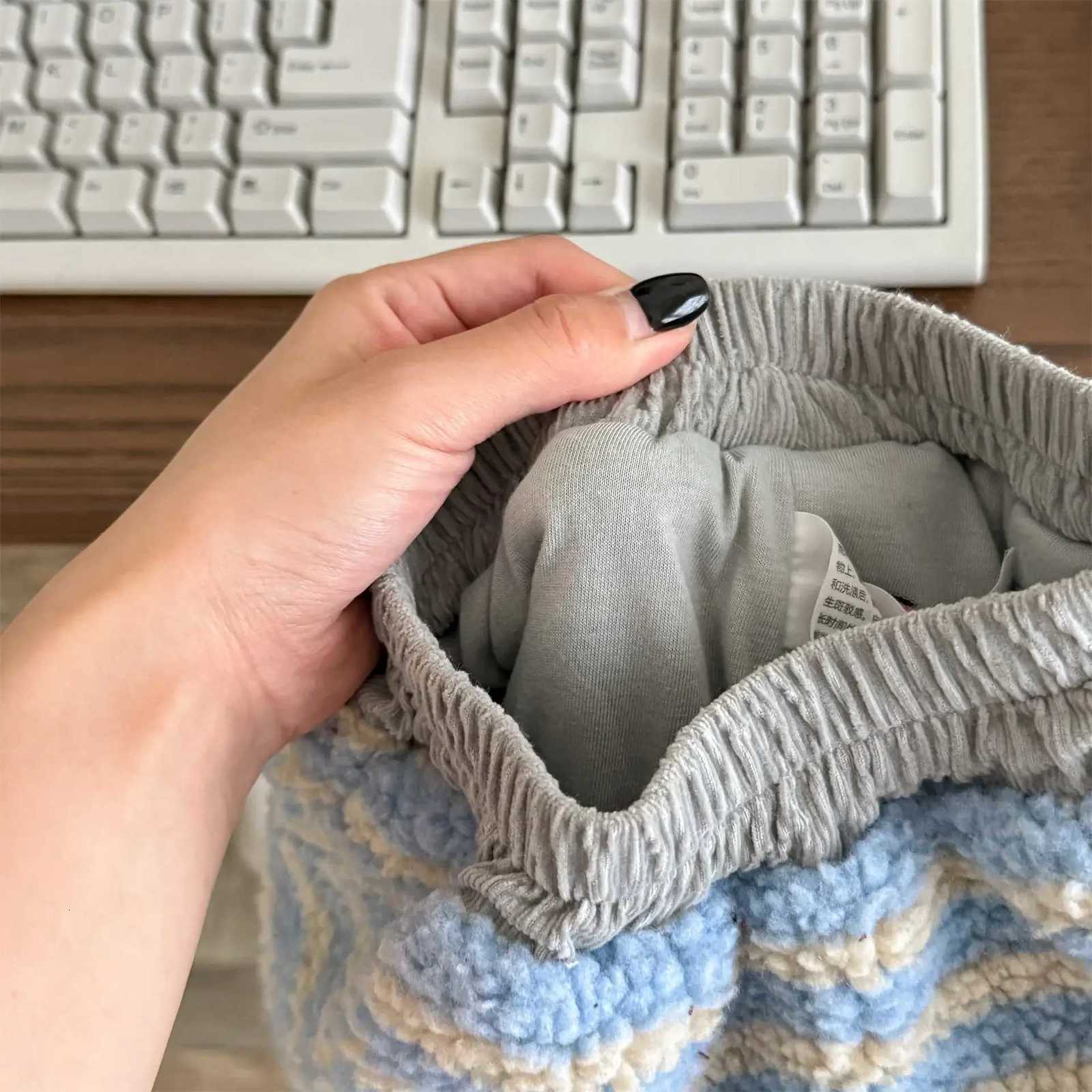 2025 Kids Girl Clothes Lambswool Cotton Padded Striped Pants 16Y Boys Winter New Warm Trousers Children Loose Bottoms OutfitT251027