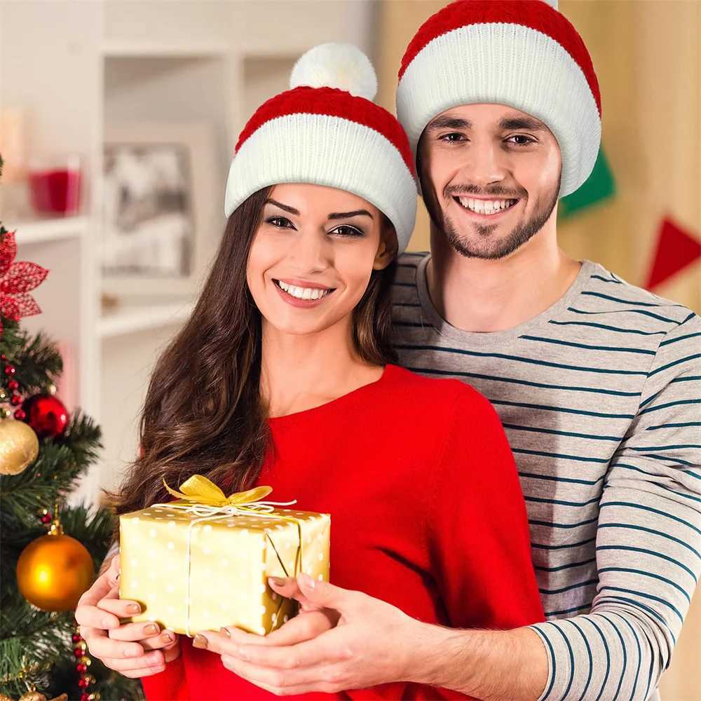 Cute European American Christmas Hat Woolen Hat Autumn Winter Warm Hat Merry Christmas Bell Hat Red Green Hat Warm Knitted HatW251027