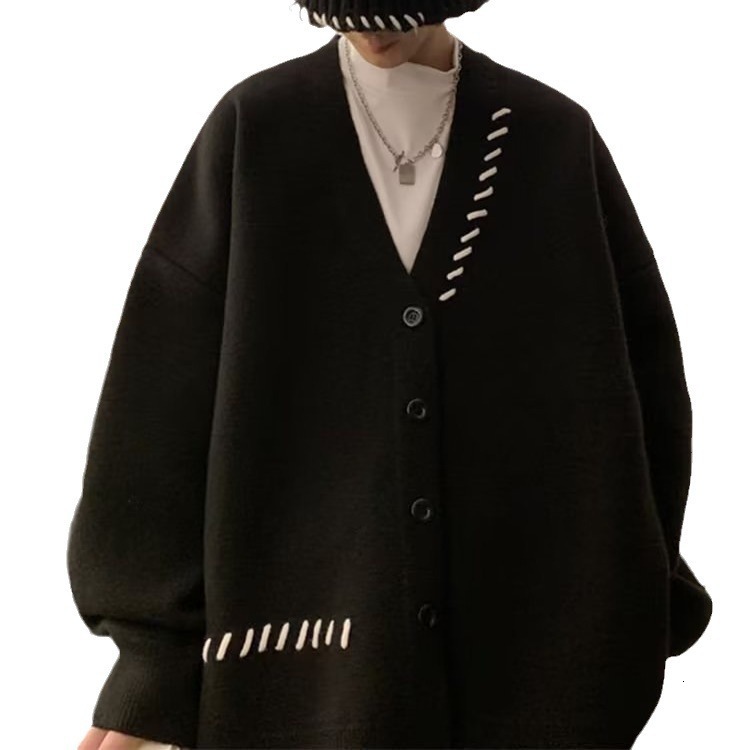 Men's Autumn Designer Sweater Cardigan Knitted Sweater Trendy Brand Cool High-end Feel Plus Size Lazy College Style Jacket