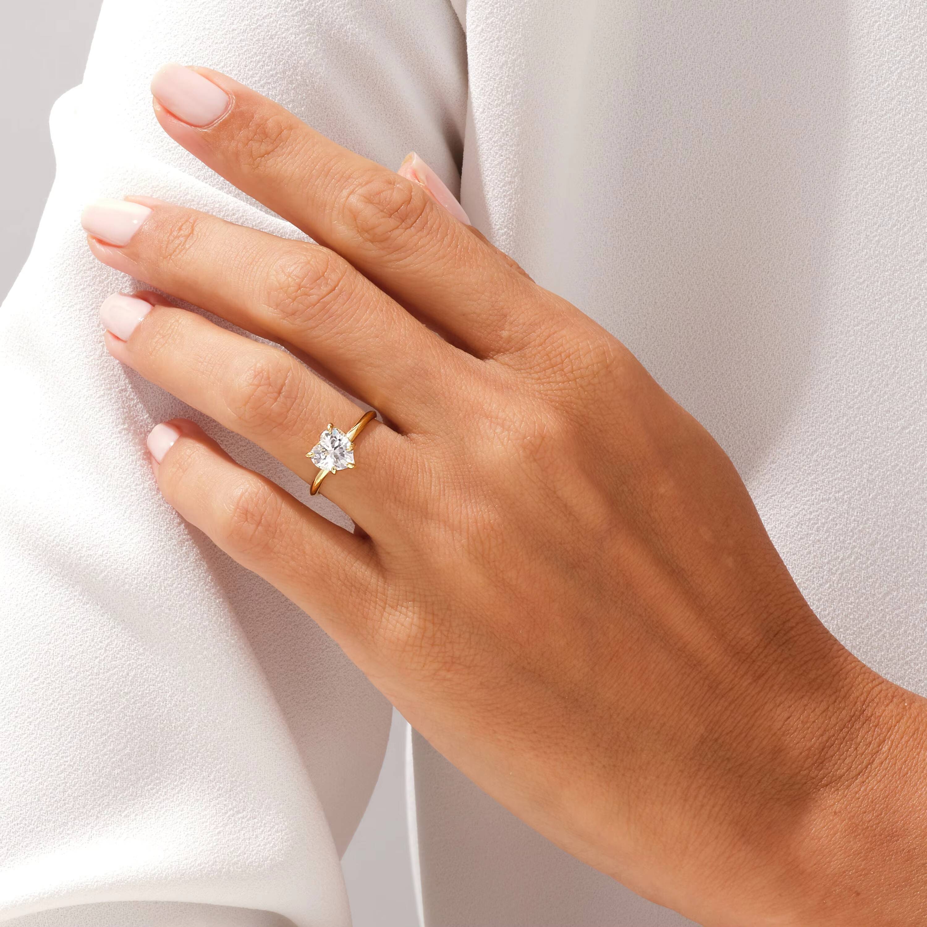 15 CT Heart Cut Solitaire Diamond Engagement Ring 14k 18k Gold Solo Ring Promise Ring for Women