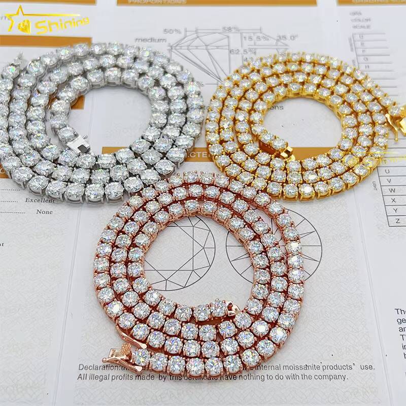 Cheapest Price 925 Sterling Silver Pass Diamond Tester GRA Certificated VVS Moissanite Chains Necklace