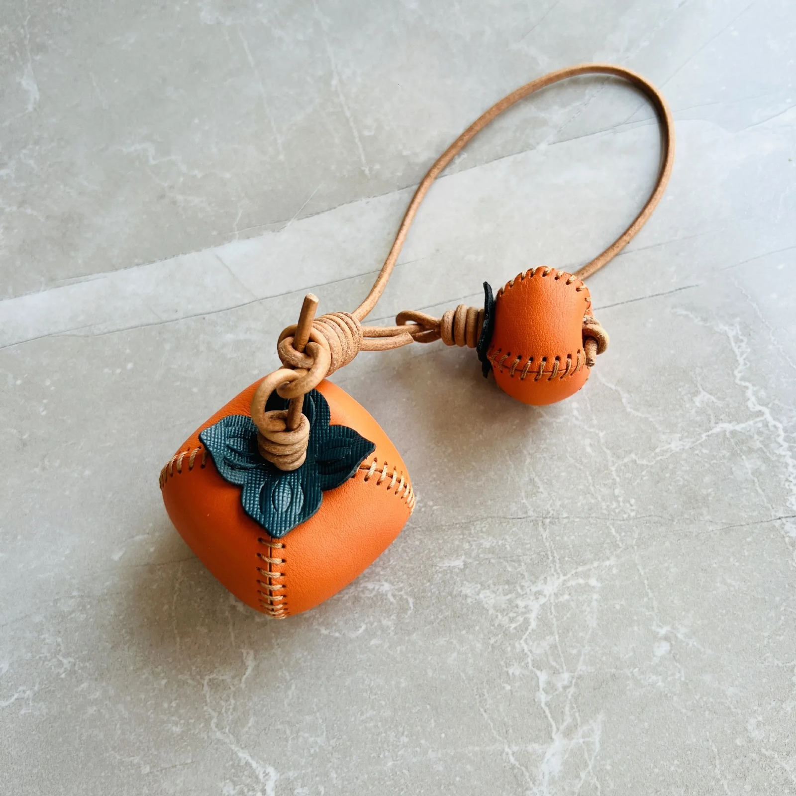 Genuine Leather Handmade Pendants Suitable for Bags Handbag BackpacksCute Leather Bag Charms Fruit Keychain Accessories 251027