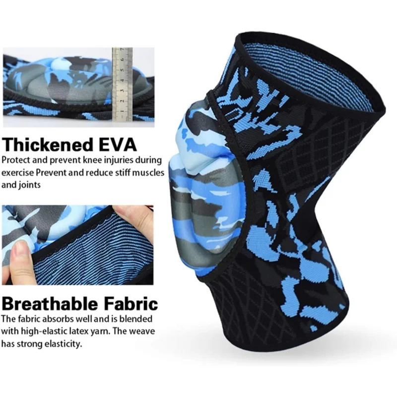 1 Pair Sports Knee Pads Padded Compression Pro Knee Sleeves for Youth Adult Basketball Wrestling Volleyball Workout Knee Brace 251023