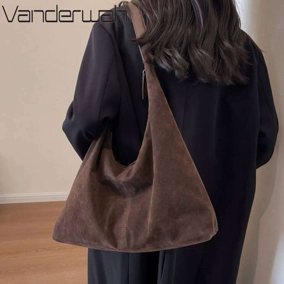 Designer Luxury Winter Soft Suede Leather Shoulder Hobos Handbags Women Bags Designer Underarm Commuter Travel Hand Bag Tote