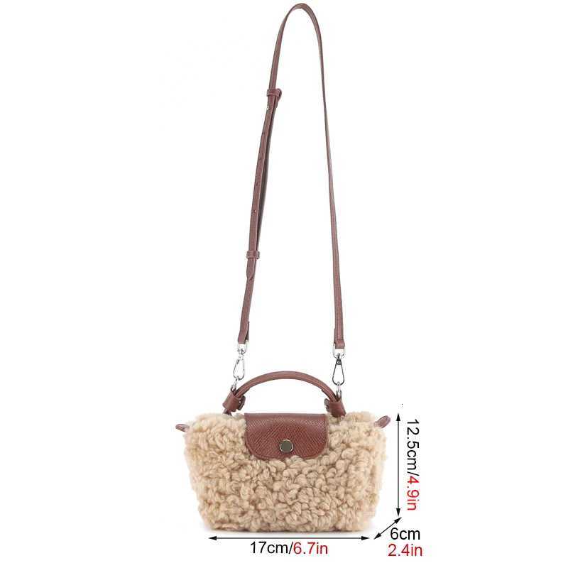 French Niche Popular Dumpling Bag for Women 2024 Winter New Korean Version Oneshoulder Crossbody Bag Lamb Bag Handheld Fur Bag Y251027