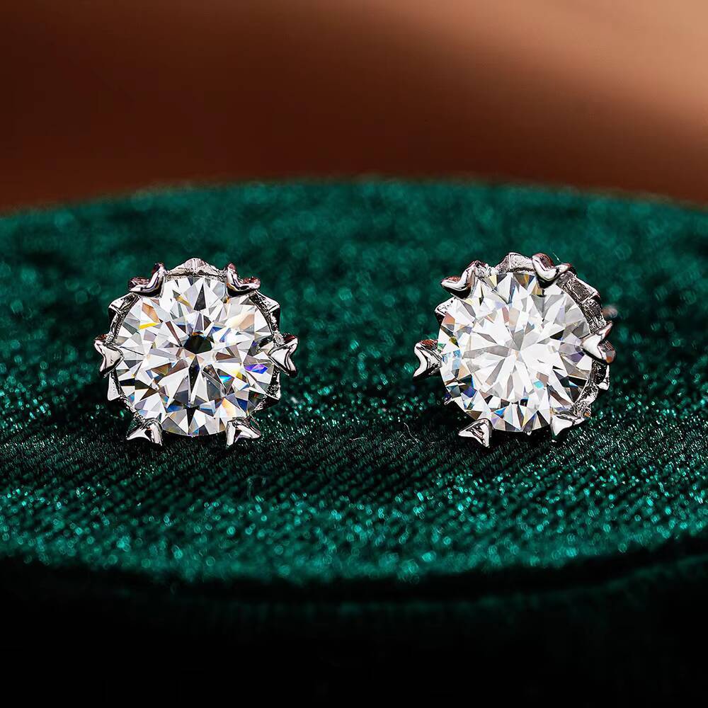 925 Sterling Silver Moissanite Buckle Earrings for Women Fashion Exquisite Student Girlfriend Jewelry Accessories Party Gift