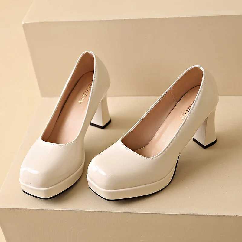 Women Pumps Fi Classic Patent Leather High Heels Shoes Round Toe Paltform Wedding Dress Shoes Plus Size 3544 Heels WomenXJ251027