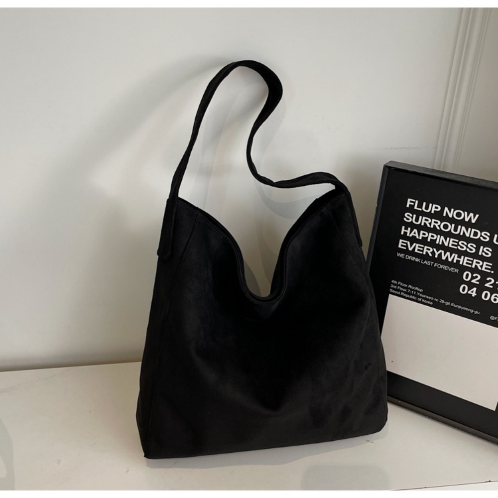 Elegant Retro-Inspired Suede Carrier Bag - Versatile Handbag for Everyday Needs