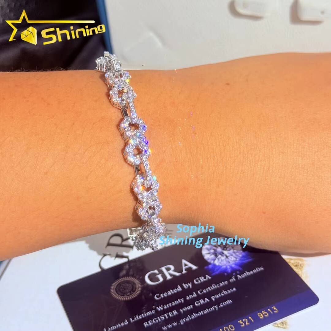 Infinity Design Necklace Luxury Fine Jewelry Gold Plated 925 Sterling Silver Pass Diamond Tester Moissanite Cuban Bracelet