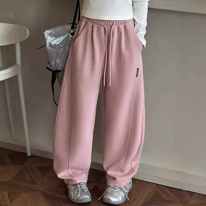2025 New Girls Wide Leg Pants Autumn New Style Childrens Casual Sports Banana Trousers for Big Kids Spring And Autumn SeasonT251027