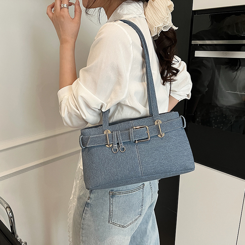 Free shipping designer bag New Niche Korean Style Versatile Handbag Tote Bag Underarm Bag Denim Bag Shoulder Bag
