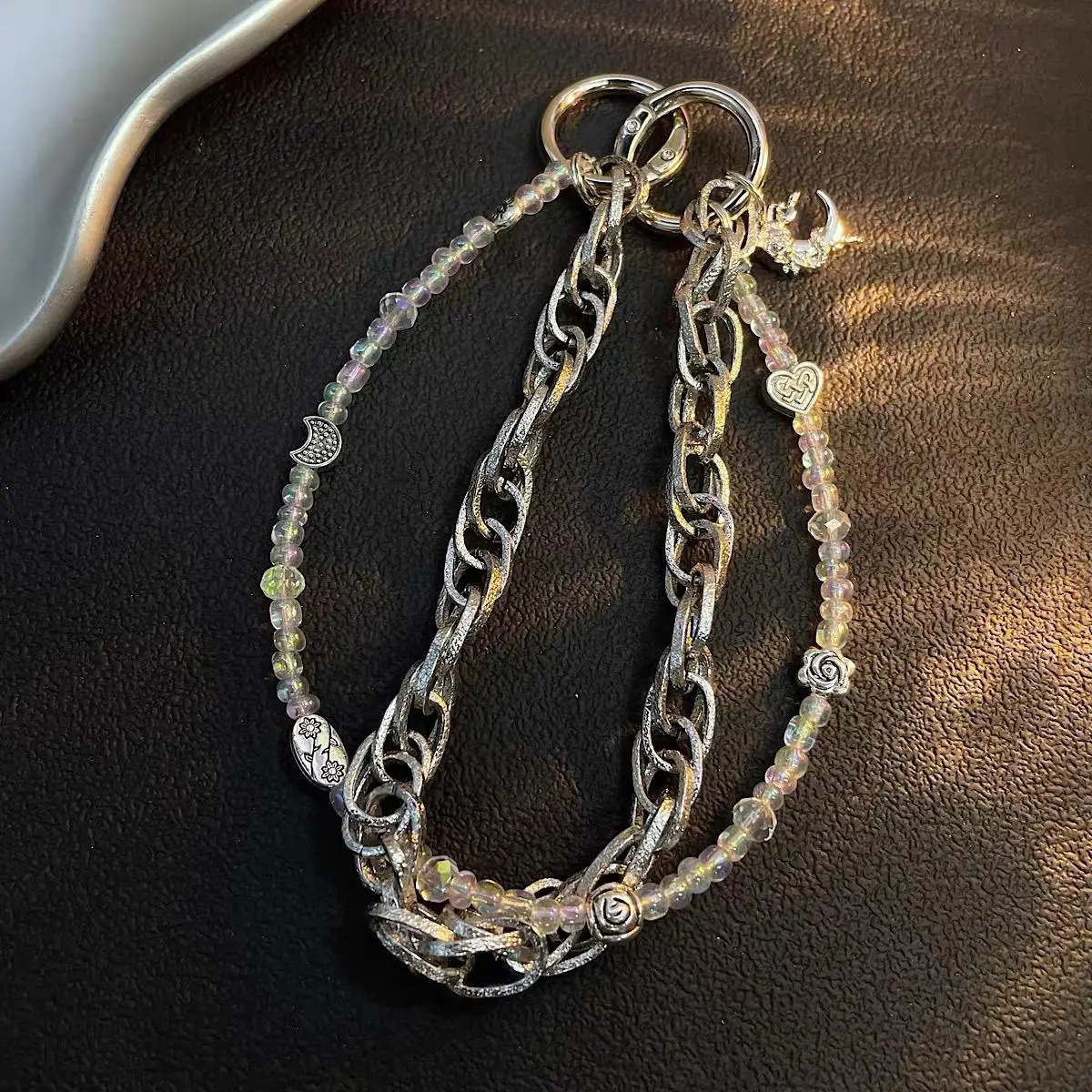 Short Handbag Strap Replacement Handles Bag Hardware Purse Handbag Handles Bag Decorations Bag Charms Punk Style Keychains 251023