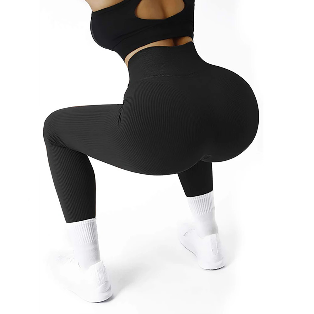 Women Ribbed Seamless Leggings High Waisted Gym Yoga Pants Push Up Leggings Athletic Fitness Workout Leggins Booty Sport Tights 251027