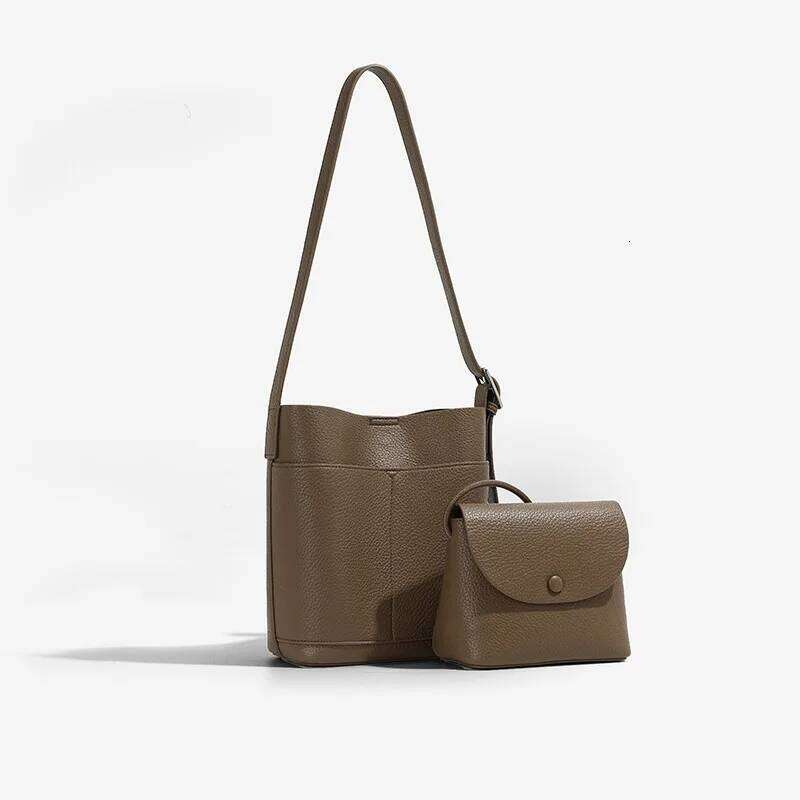 Brand Women Composite Shoulder Bag Casual PU Leather Bucket Crossbody Bags Female's Purses And Handbags For Work Travel Suotong1027