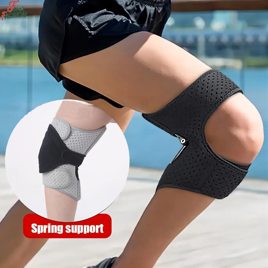 Breathable Mesh Knee Support Brace with Powerful Rebound SpringsHookLoop Closure For RunningCycling Hiking 251023