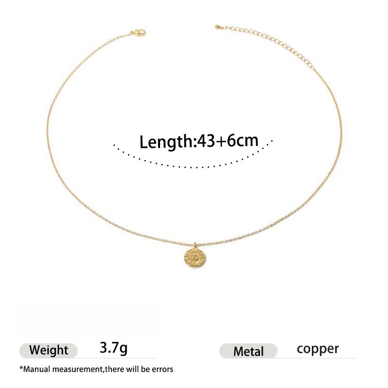 Gold necklace 18K gold-plated coin button pendant necklace fashionable and luxurious collarbone chain Valentine's Day gift heart necklace Designe