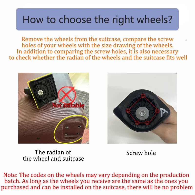 Removable Wheels Suitcase Universal Wheel Luggage Accessories Spare Parts for Trolleys Wheel Replacement Repair 251027