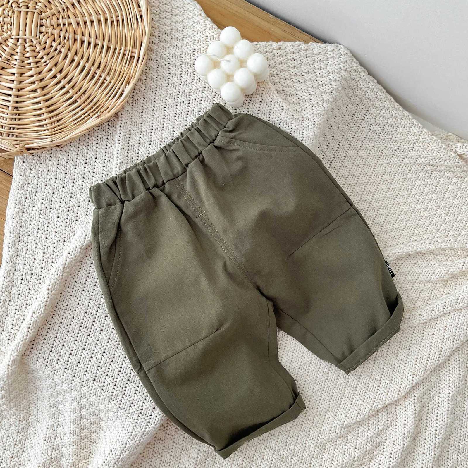 Baby Boys and Girls Casual Pants Infant Solid Color Comfortable Trousers With Pockets Fashion Kids Cargo Pants for 1 2 3 4 5YT251027