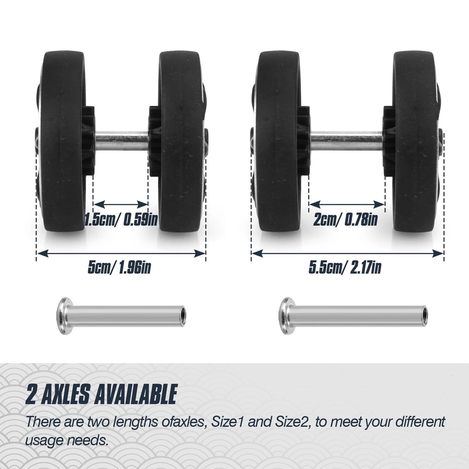 8Pcs Black Luggage Wheel Replacement with Screw Travel Luggage Wheels Replacement Suitcase Parts 55mm Axles Caster Wheel Repair 251027