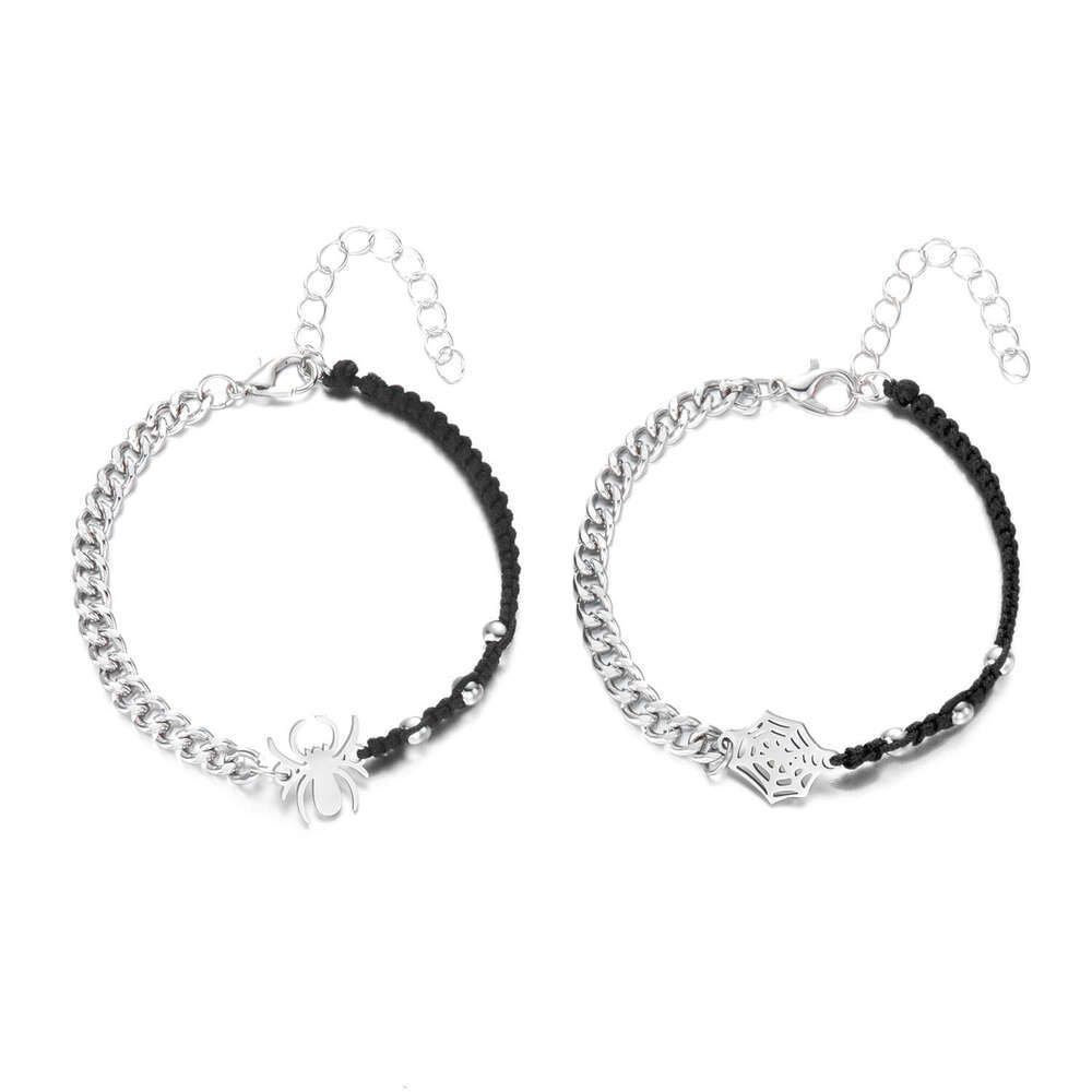 Spider and Web Handwoven Ins Niche High-end Simple Personality Couple Bracelet