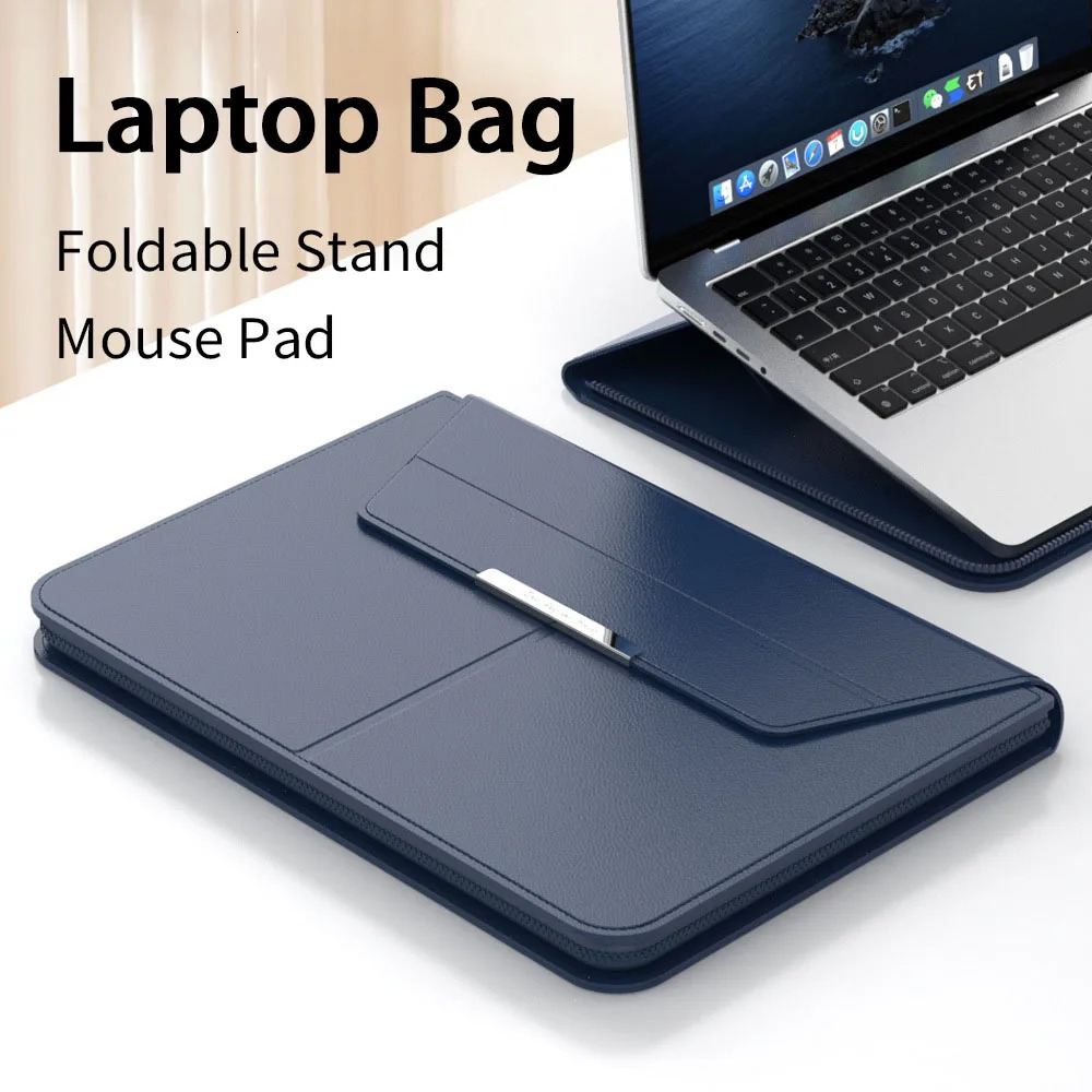 Leather Laptop Bag Waterproof Dustproof Laptop Sleeve with Notebook Stand Holder Mouse Pad for 1314inch HP Dell 251027