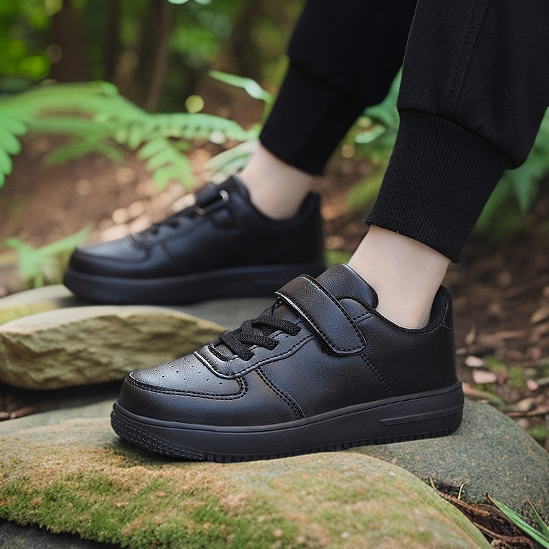 Kids Black White Shoes Boys Girls Board Sneakers Children Tennis Sports Shoes Happysteps for Boy Girl Big Plus Sizes US11C-7Y H1223