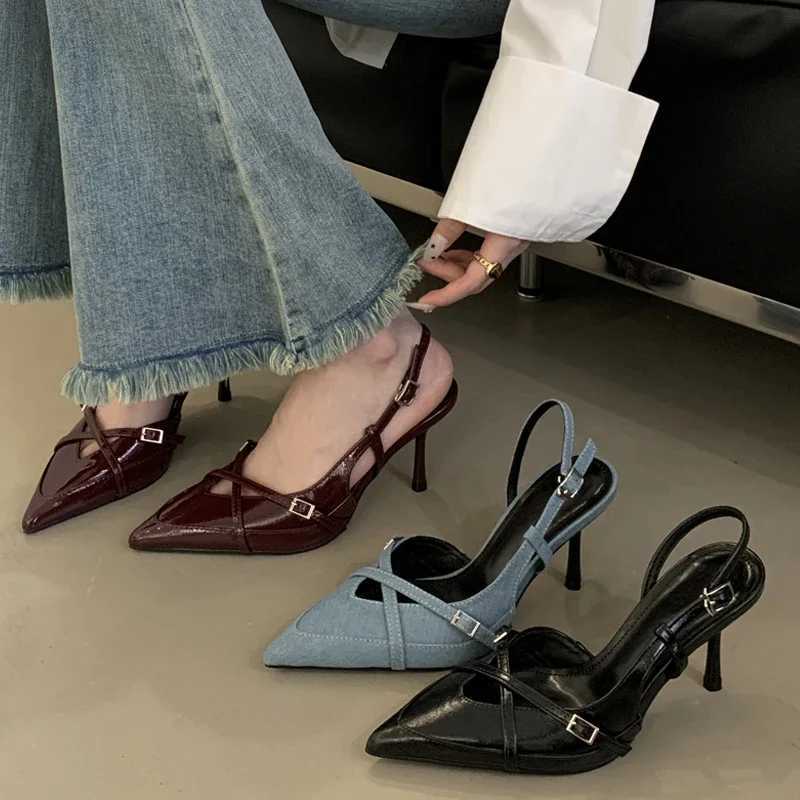 Street Style Buckle Strap Women Pumps Pointed Toe Thin High Heels Banquet Slingback Party Shoes Zapatos De MujerXJ251027