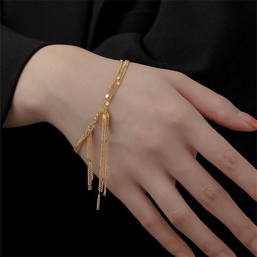 316L Stainss Steel Simp Mtilayer Tassel Chain Bracet For Wen Fashion Fine Jewelry Gift SAB1071W251027