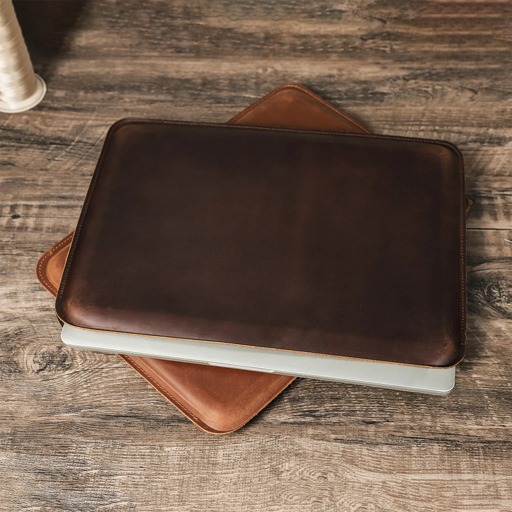 CONTACTS FAMILY Genuine Leather Laptop Sleeve Case For Pro Air 13 14 16 M4 M3 M2 Cover HP DELL XPS 13 Computer Bag Men 251027
