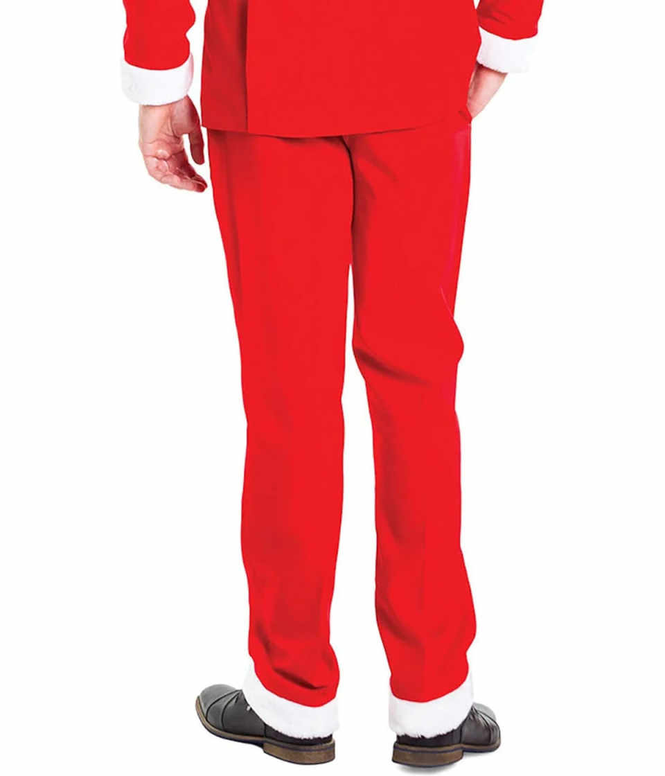 Merry Christmas Set Red and White Single Breasted Men Suit Two Pieces(Jacket+Pants) Outfits Casual Party Prom Clothing