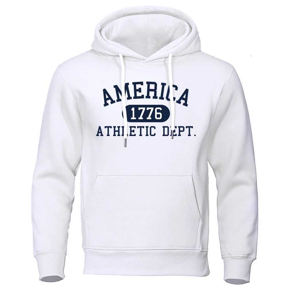 America 776 Athletic Dept Letter Print Mans Hoodies Pocket ONeck Sweatshirt Autumn Soft Sweatshirt Casual Loose Man Clothing W251027