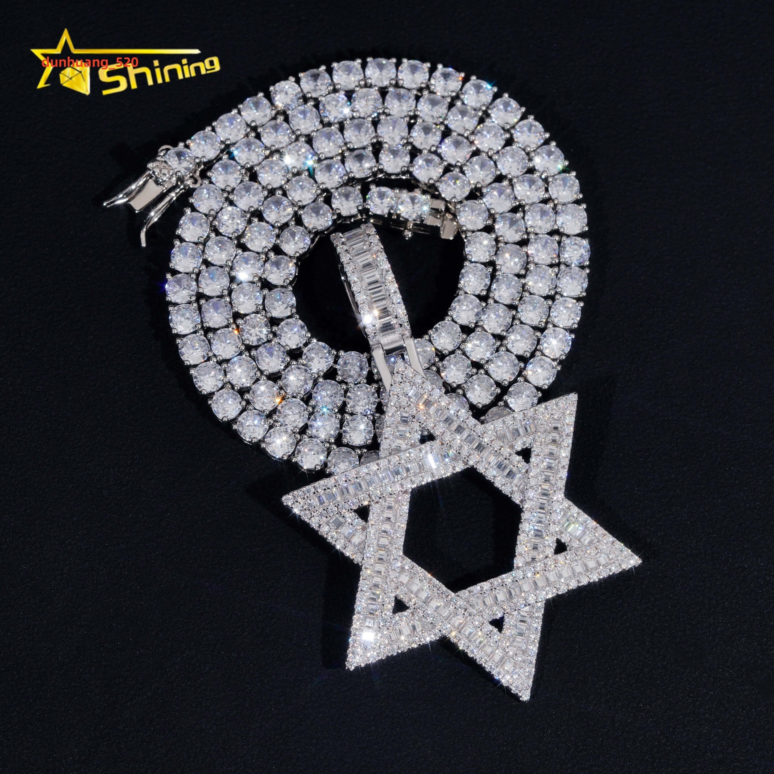 RTS Pass Diamond Tester GRA Certified Hip Hop Jewelry 925 Silver Iced Out VVS Custom Moissanite Pendant Star Pendant