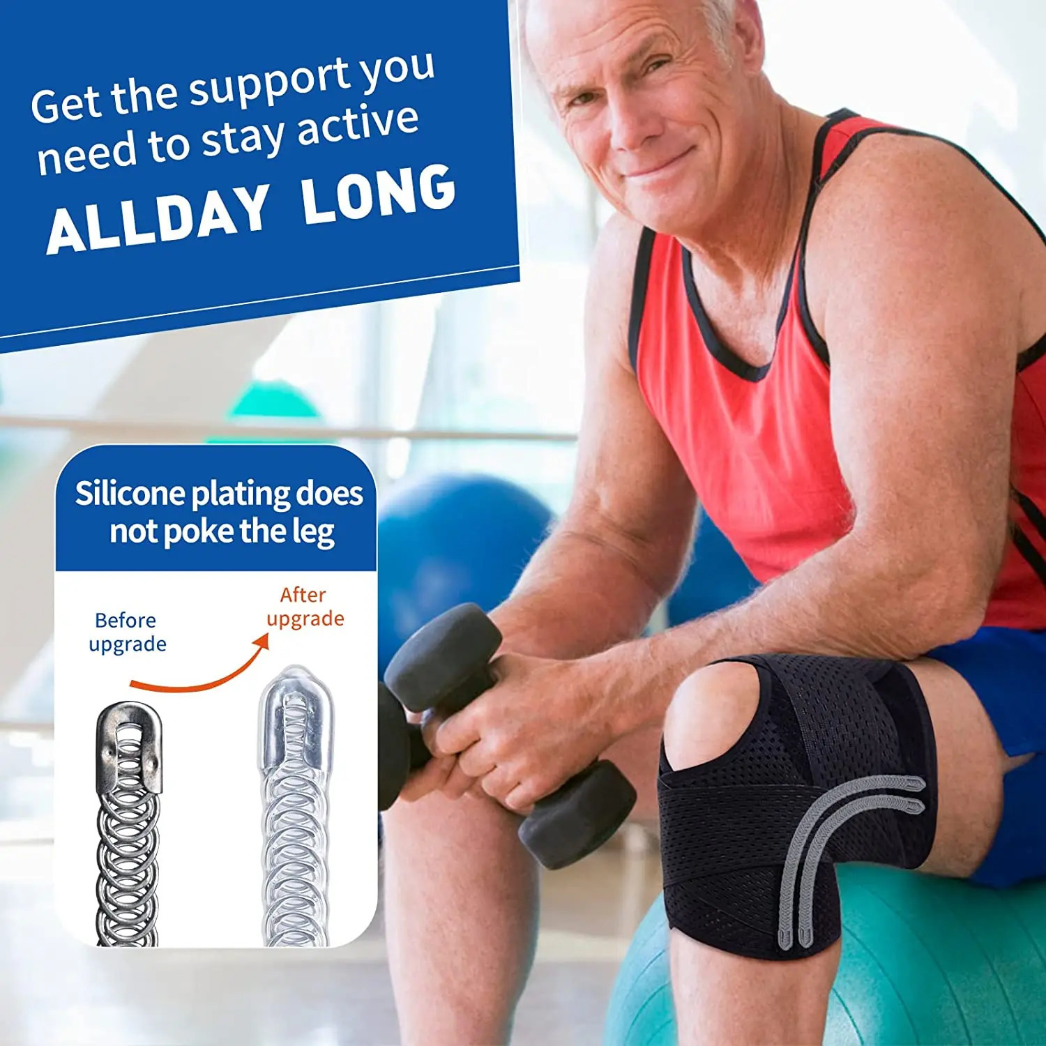 NEENCA 1 Pcs Knee Brace with Side Stabilizers Patella Gel Pad Knee Support for Meniscus Tear Knee Pain ACL MCL Injury Recovery 251023