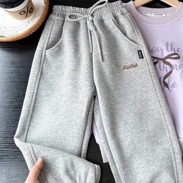 Baby Girls Autumn Sweatpants Drawstring Letter Embroidery Toddler Girls Sport Pants Simple Solid Color Kids Baby Girls PantsT251027