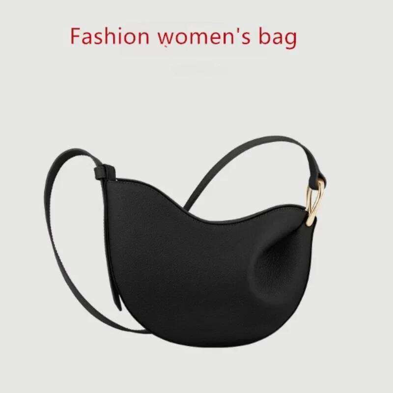 Genuine Leather Pea Women's 2025 Saddle Dumpling Bag, Small Shoulder Crossbody French Niche Bag