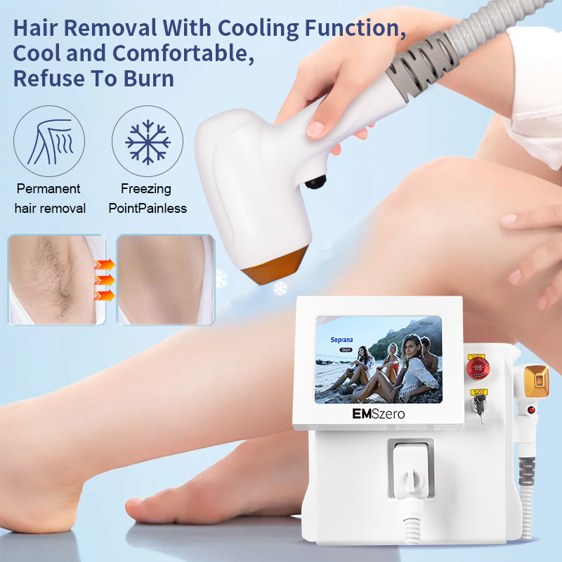Diode Laser Hair Removal Machine 808nm Laser 3 Wavelengths Alexandrit Permanent Painless Physical Underarm Body Care Depilation Equipment Water-cooled