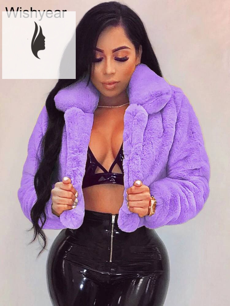 winter jacket women Fashion Faux Fur Open Lapel Crop Jackets Women Clothing Autumn Winter Solid Long Sleeve Warm Furry Fluffy Coat Outer Wear