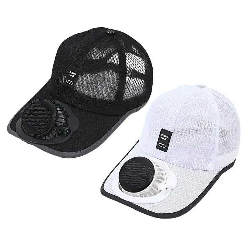 Breathable Sunhat with Solar Fan Outdoor Sun Protection Hat USB Rechargeable Fan Baseball Caps Summer Sunscreen Sunshade HatsW251027
