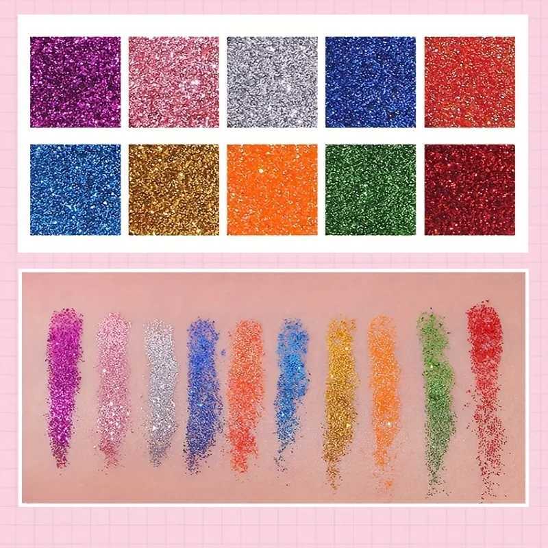 10Color Glitter Eyeshadow Palette Shimmer Metallic Sparkly Pigmented Long Lasting Stage Performance Makeup SetXJ251027