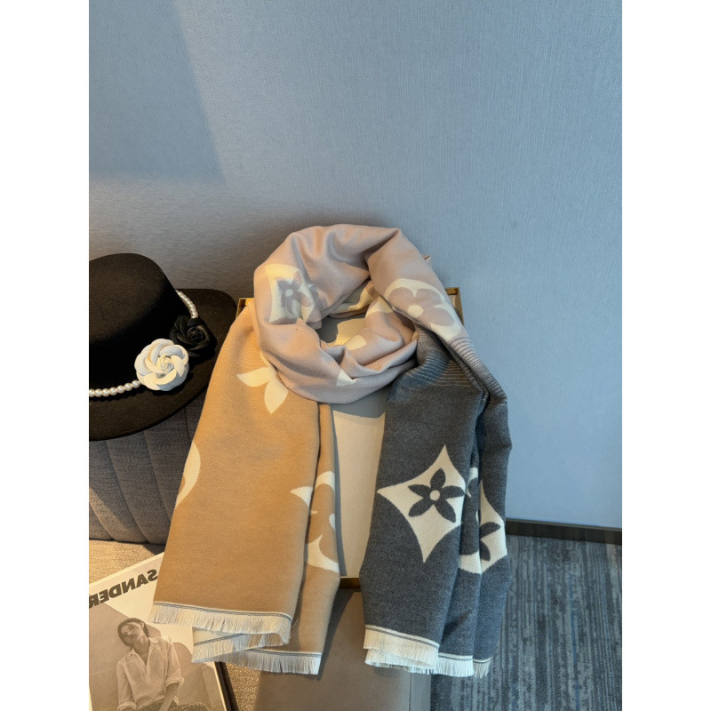 Luxury Women's Scarf Double-sided Shawl Premium Designer Thickened Blanket Fashion Pattern Gradient Color 180*65cm