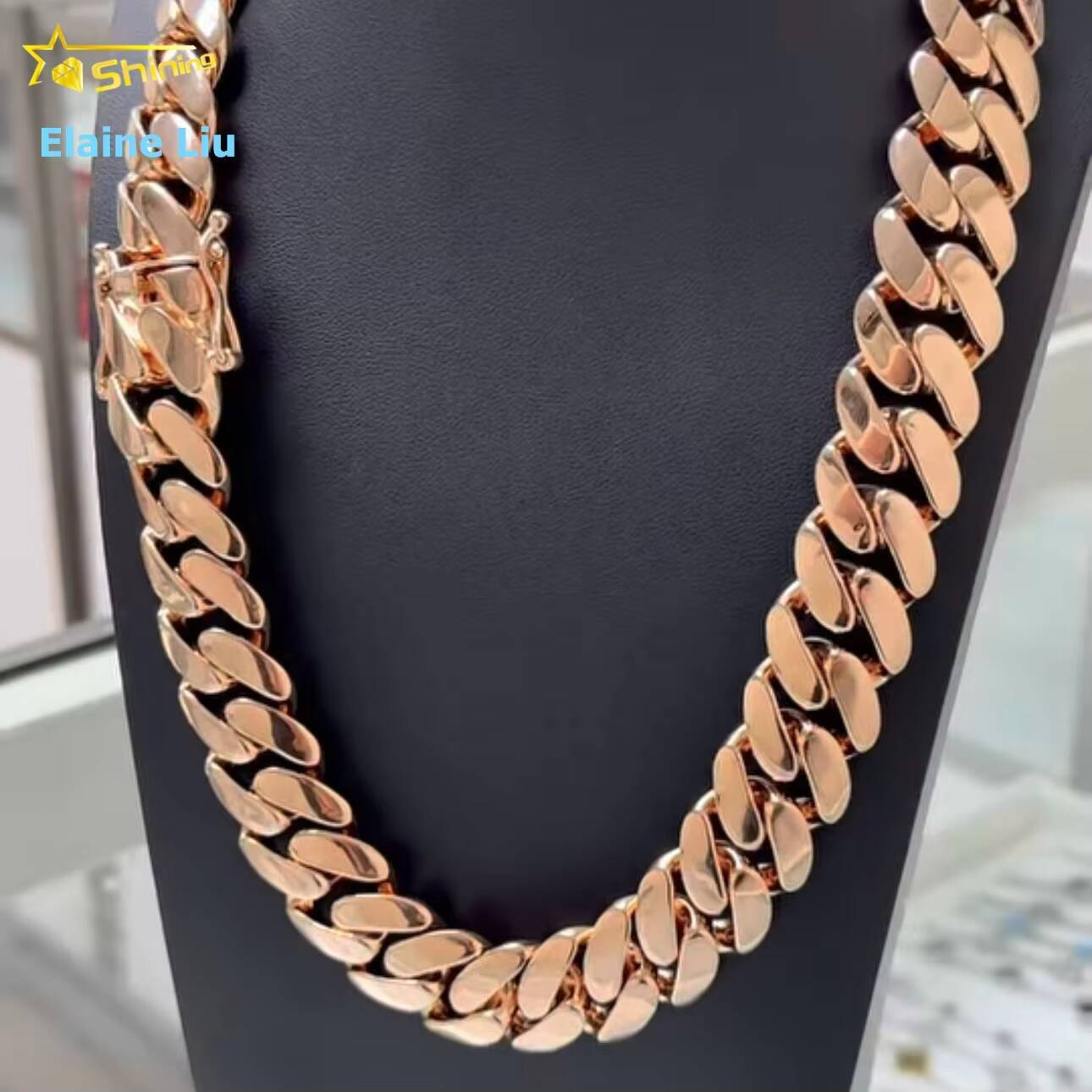 Fashion Iced Out Hip Hop Jewelry VVS Moissanite Diamond 925 Sterling Silver Miami Cuban Link Chain Necklace