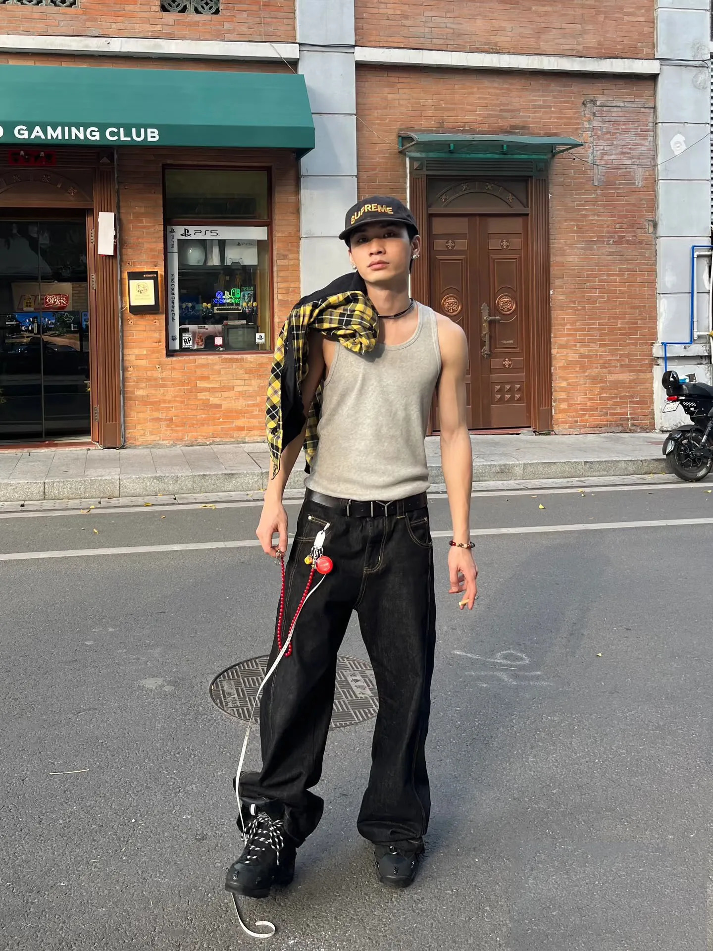 Original Punk Style Jeans Trouser Chain TwoColor Wide Square Beads Unique Niche Unisex Wear Accessories Waist Pendant 251023