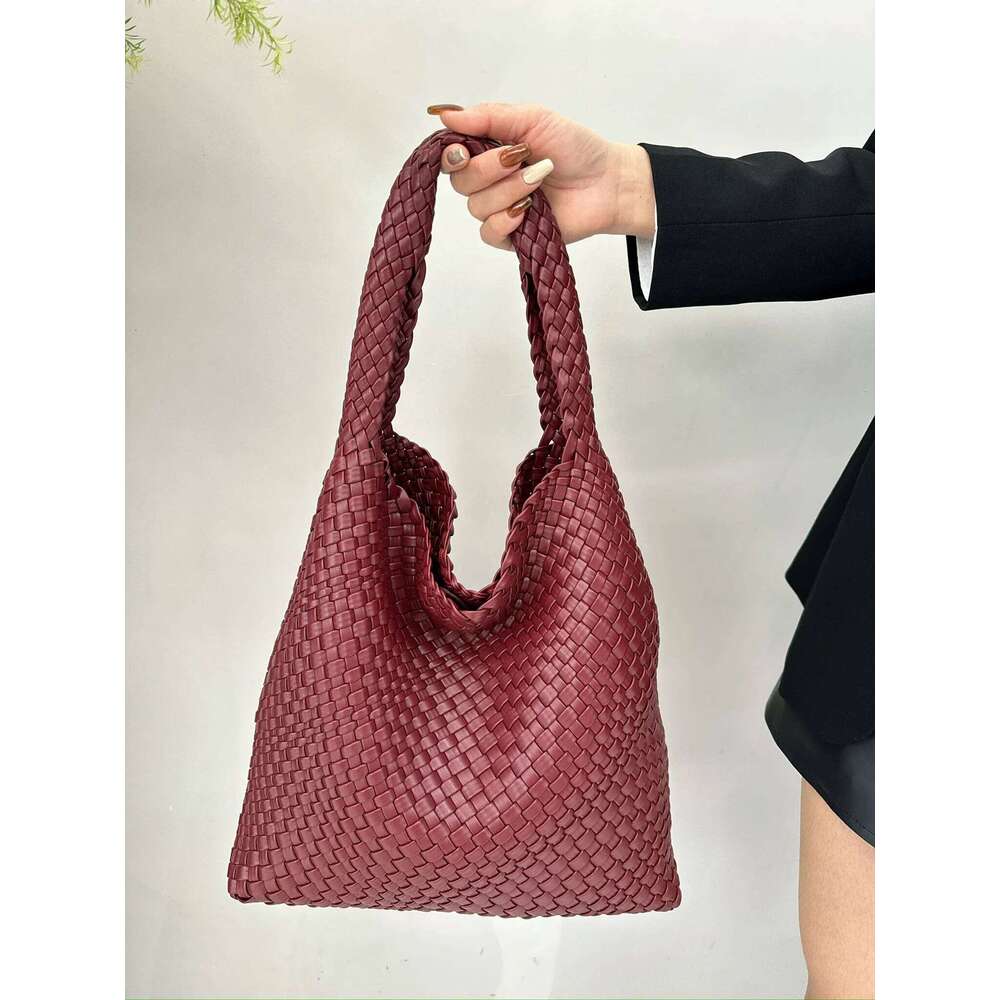 Fashion Women's Bags Promotion 2024 Fall And Winter Explosive Models PU Hand-Woven Shoulder Bag For Women