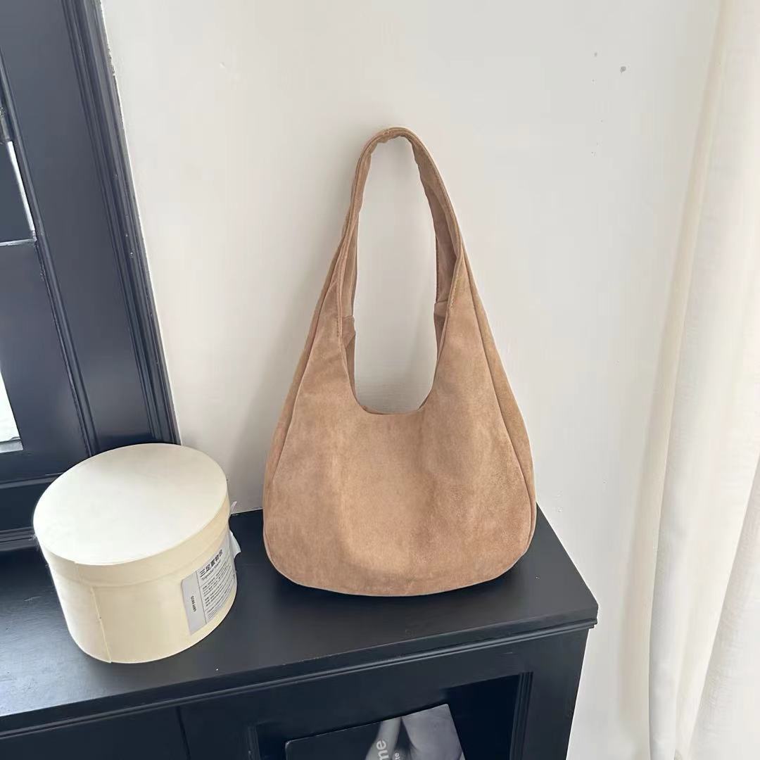 Autumn and Winter New Vintage Multi functional High end Suede Handbag Designer Fashion Women's Bag