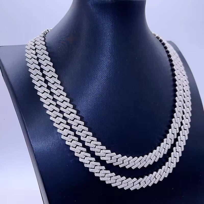 Gra Certificated Pass Diamond Tester Iced Out Hip Hop 10mm Vvs Moissanite Cuban Necklace