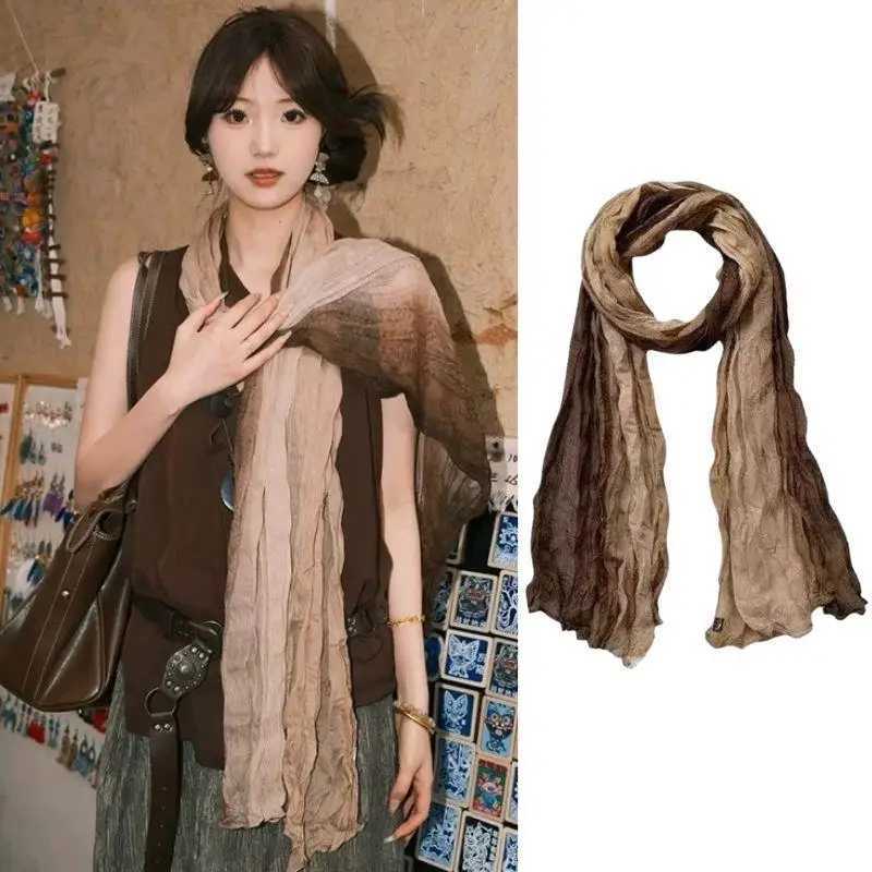 HOT Gradient Cotton Hp Scarf 180x90cm Autumn Winter Versati Wens Long Pated Shawl DIY Wasteland Sty Long Hijab ScarfW251027
