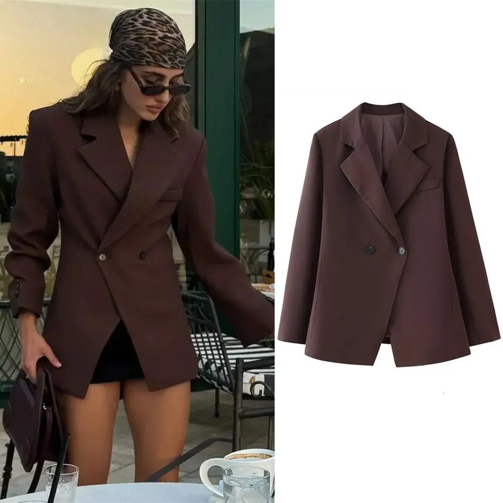Women Elegant Solid Slim Office Lady Blazer Coats Long Sleeve Lapel Button Fashion Suit Jacket Chic Female Streetwear 251027