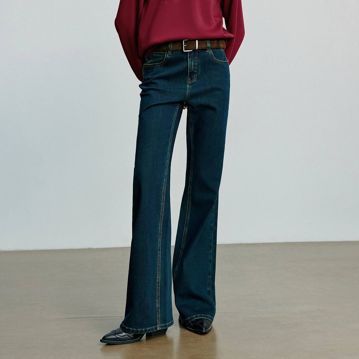 winter jacket women TOYOUTH Women Jeans Autumn NewAsymmetric Slim-Fit Slimming Stretch Bootcut Pants